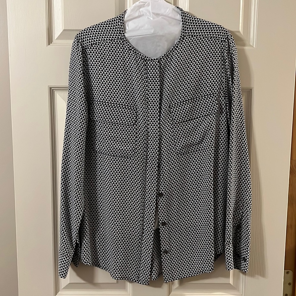 Silk Equipment button down Blouse white and black